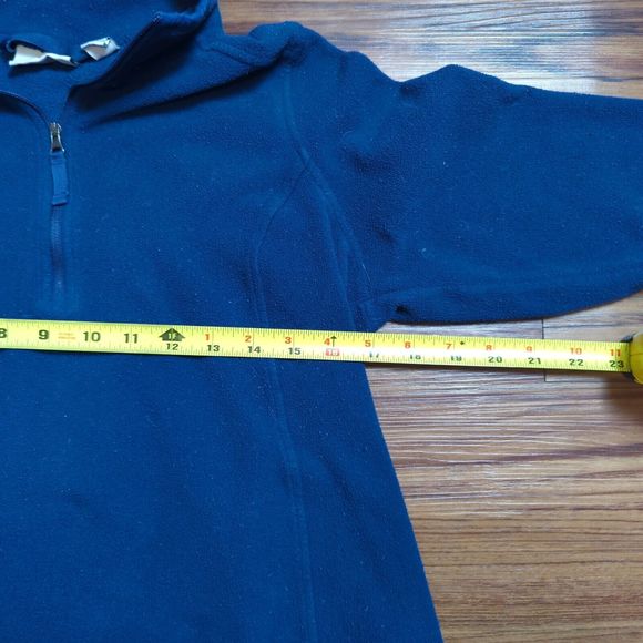 LL Bean Women's Small Petite Sweater Pullover 1/4 Zip Fleece Blue Outdoors - Picture 7 of 9
